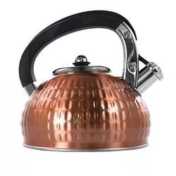 3-Liter Stainless Steel Whistling Teapot Kettle in Copper - Free Shipping