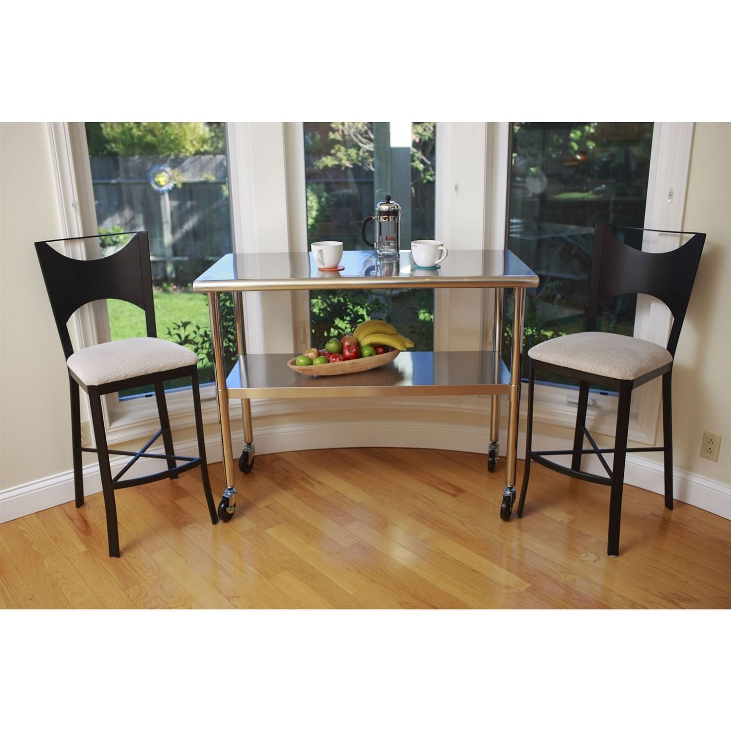 2ft x 4ft Stainless Steel Top Kitchen Prep Table with Locking Casters Wheels - Free Shipping