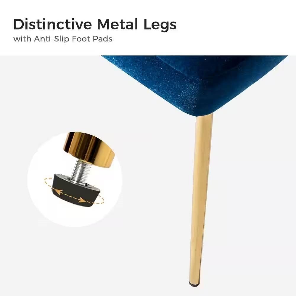 Teal Velvet Upholstered Wingback Accent Side Chair w/ Gold Metal Legs - Free Shipping