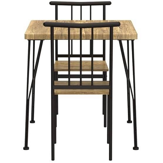 Modern 3-Piece Metal Frame Dining Set with Wood Top Table and 2 Chairs - Free Shipping