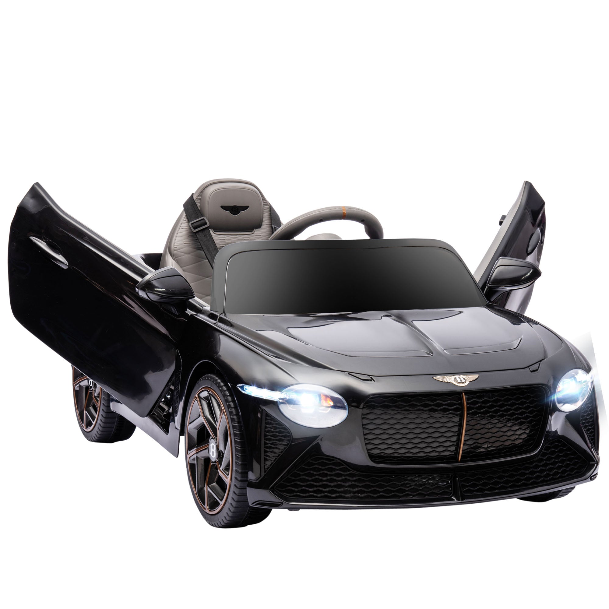 Aosom Kids Ride-On Car: 12V Electric, Remote Control, Portable Battery, Suspension System, Black