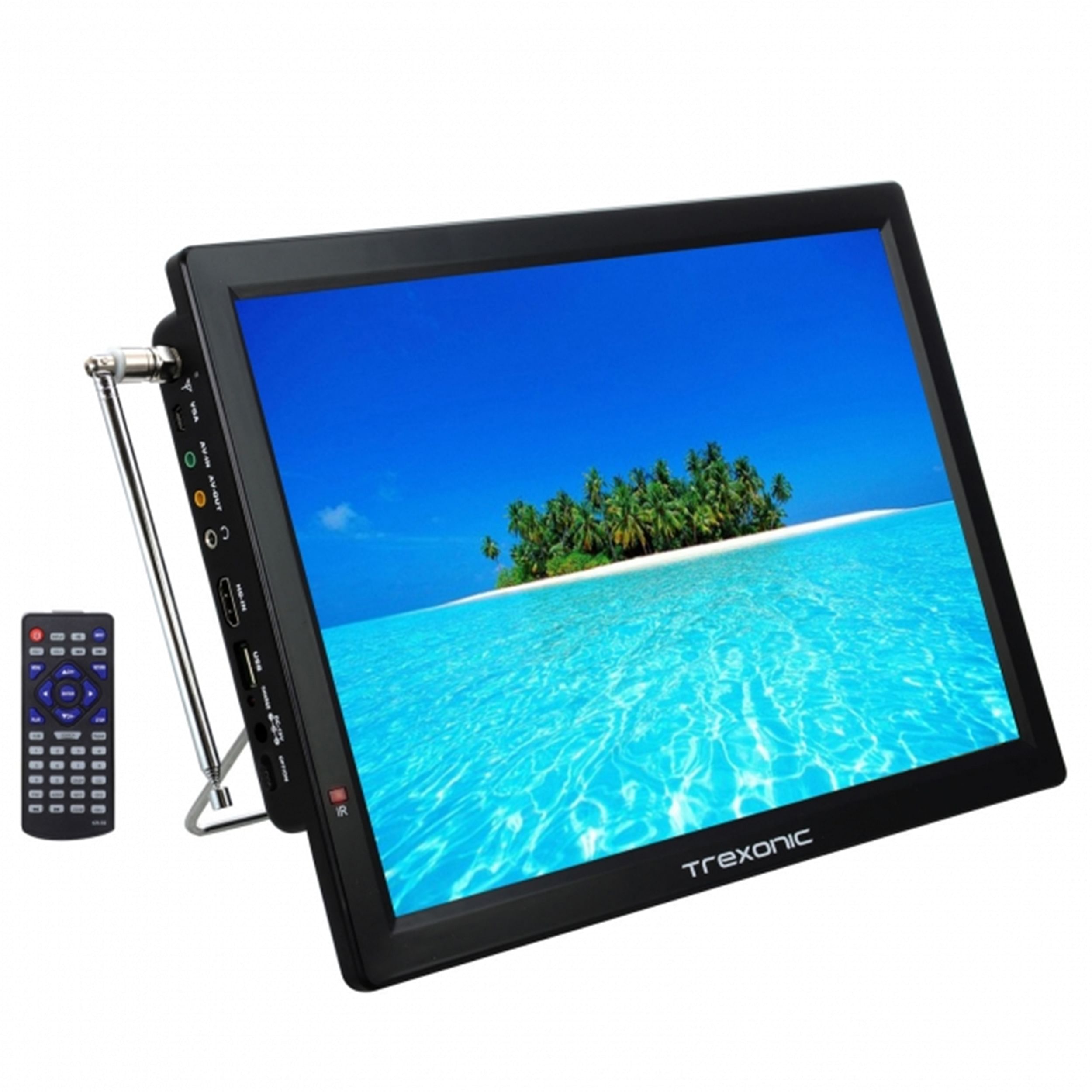 Reconditioned Trexonic Portable Rechargeable 14" LED TV With HDMI, SD/MMC, USB, VGA, AV In/Out And Built-in Digital Tuner - Free Shipping