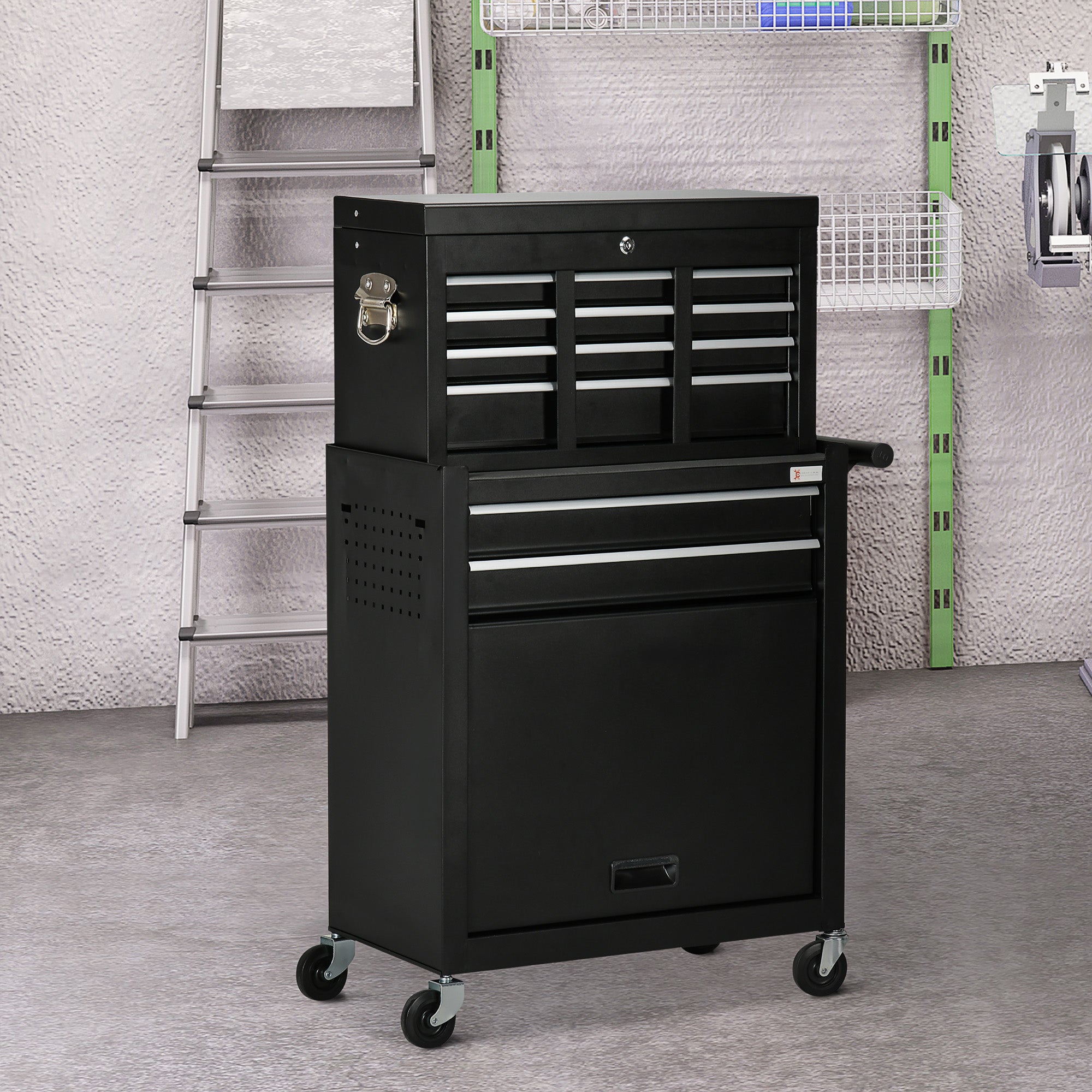 DURHAND Rolling Tool Chest - 6-Drawer Set with Lockable Wheels, Portable Tool Box & Storage Cabinet, Removable Top