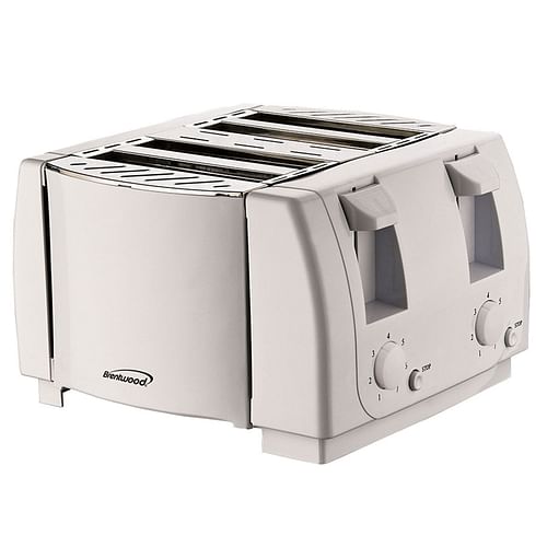Brentwood 4 Slice Cool Touch Toaster in White - Free Shipping
