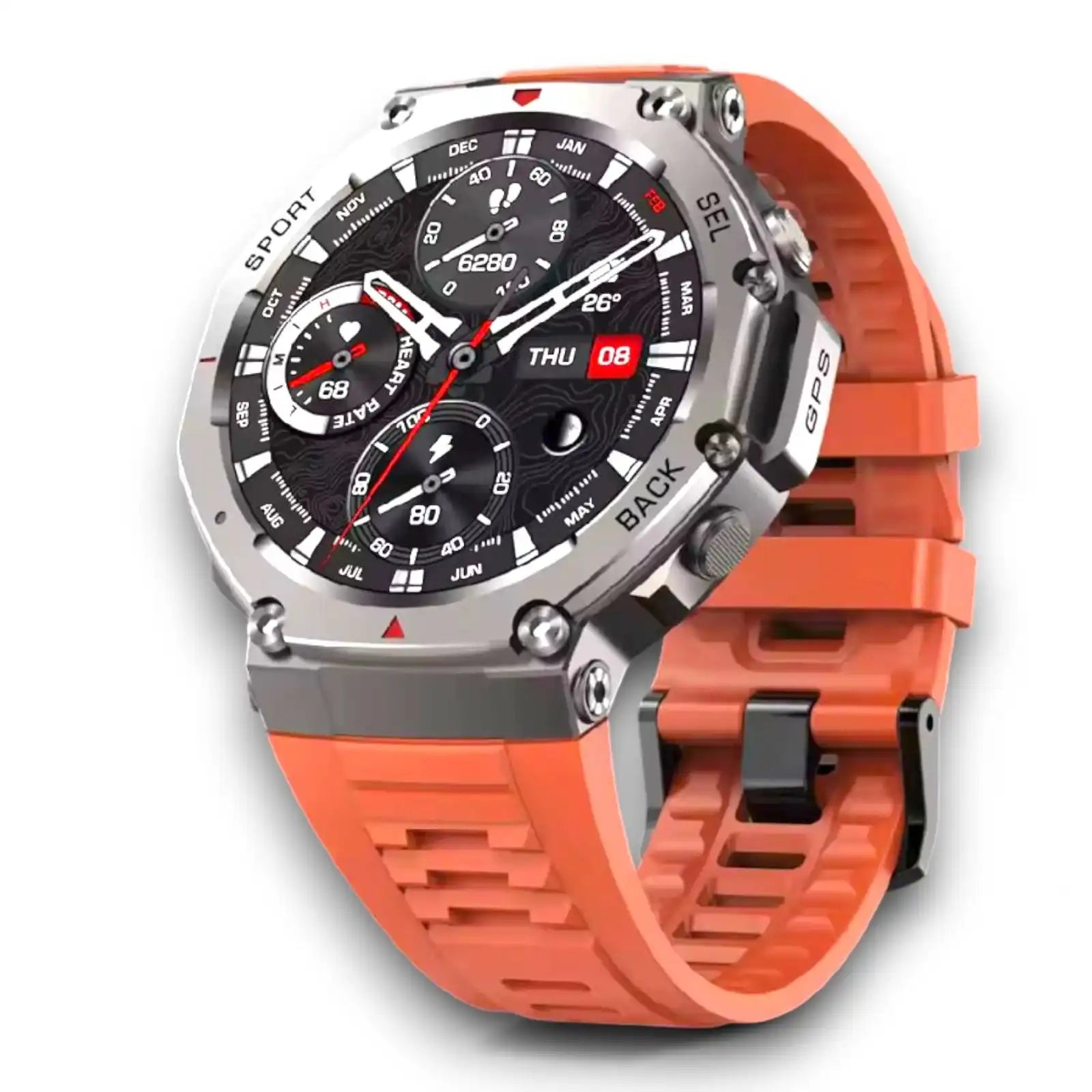 TUTT GPS Smart Watch – Advanced Outdoor Navigation; AI Health Tracking Always-on display G8