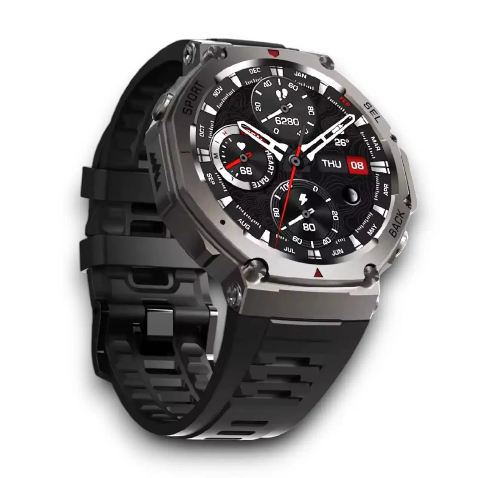 TUTT GPS Smart Watch – Advanced Outdoor Navigation; AI Health Tracking Always-on display G8