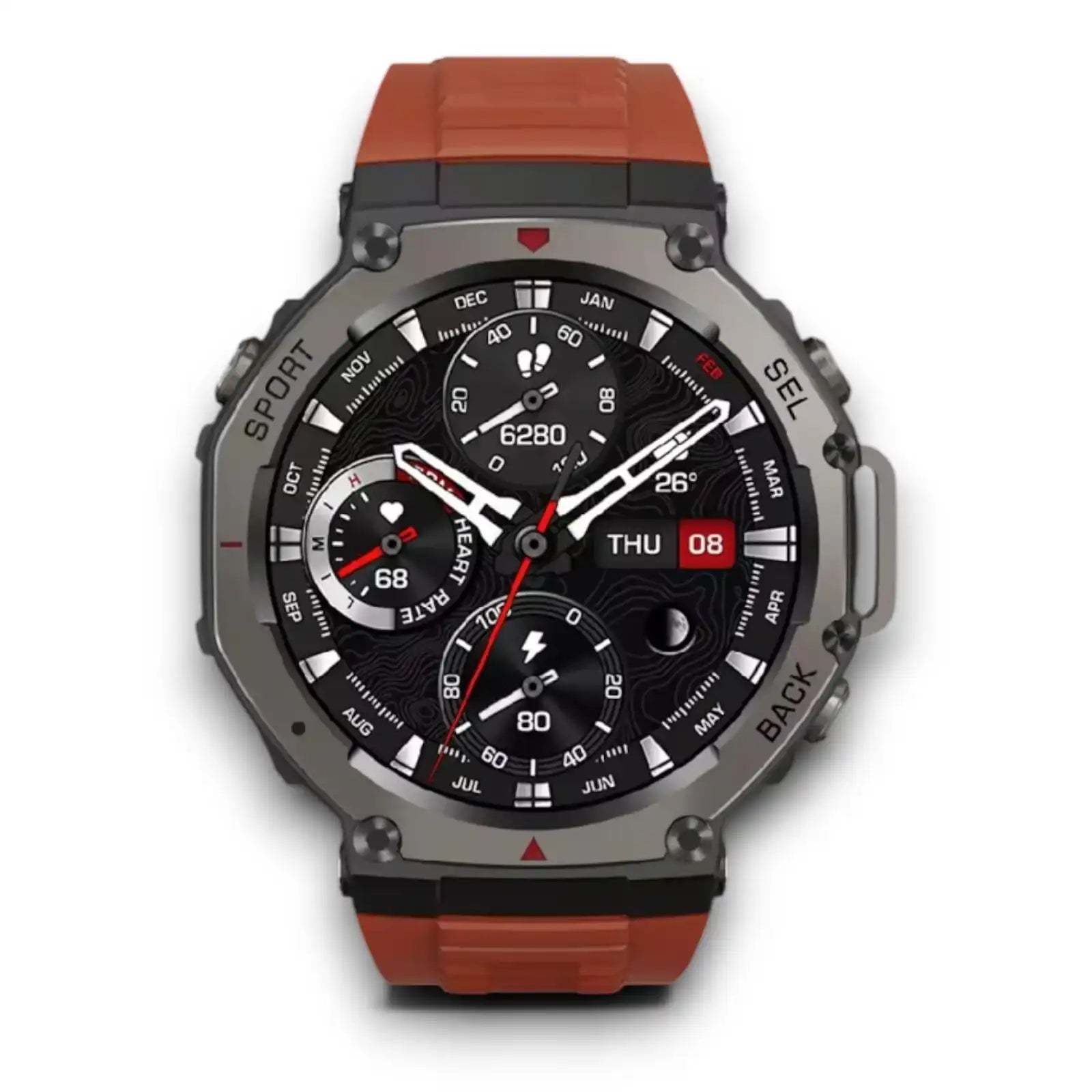 TUTT GPS Smart Watch – Advanced Outdoor Navigation; AI Health Tracking Always-on display G8