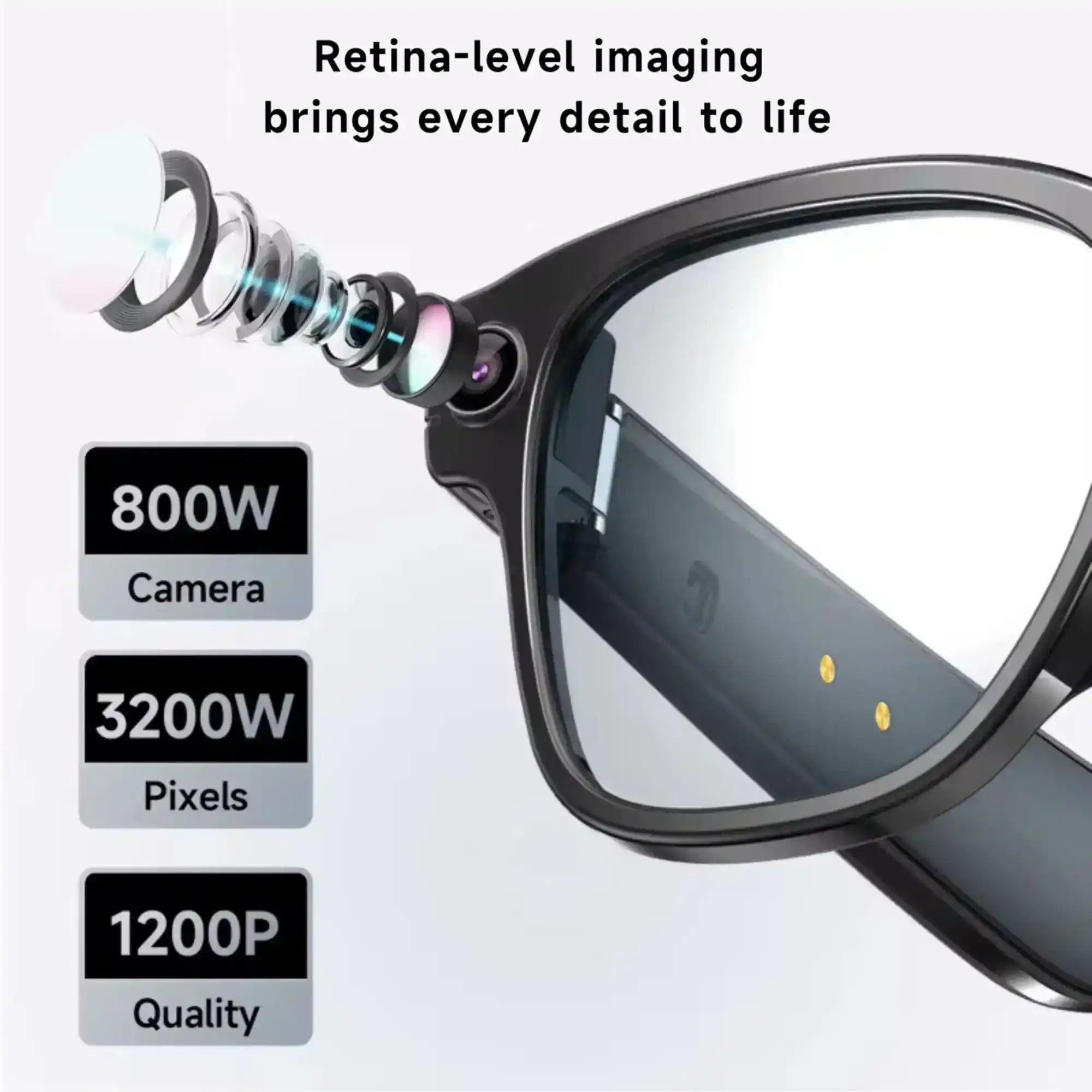 TUTT GS10 AI Glasses | Smart Sunglasses HD Camera + AI Integration & Intelligent Object Recognition | Replaceable with Prescription Lenses