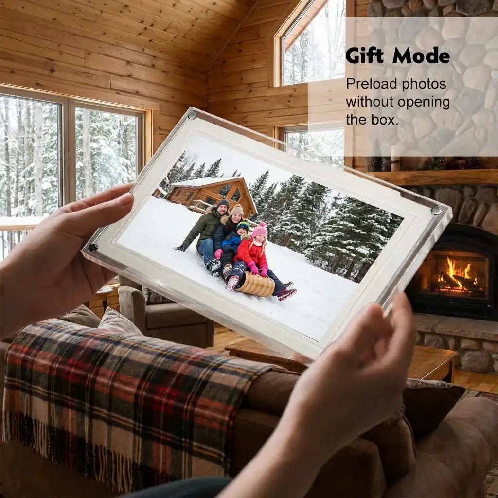 TUTT 10.1" Digital Photo Frame | Acrylic Clear Slim WiFi | IPS Touchscreen | 32GB Built-In Storage | Frameo App
