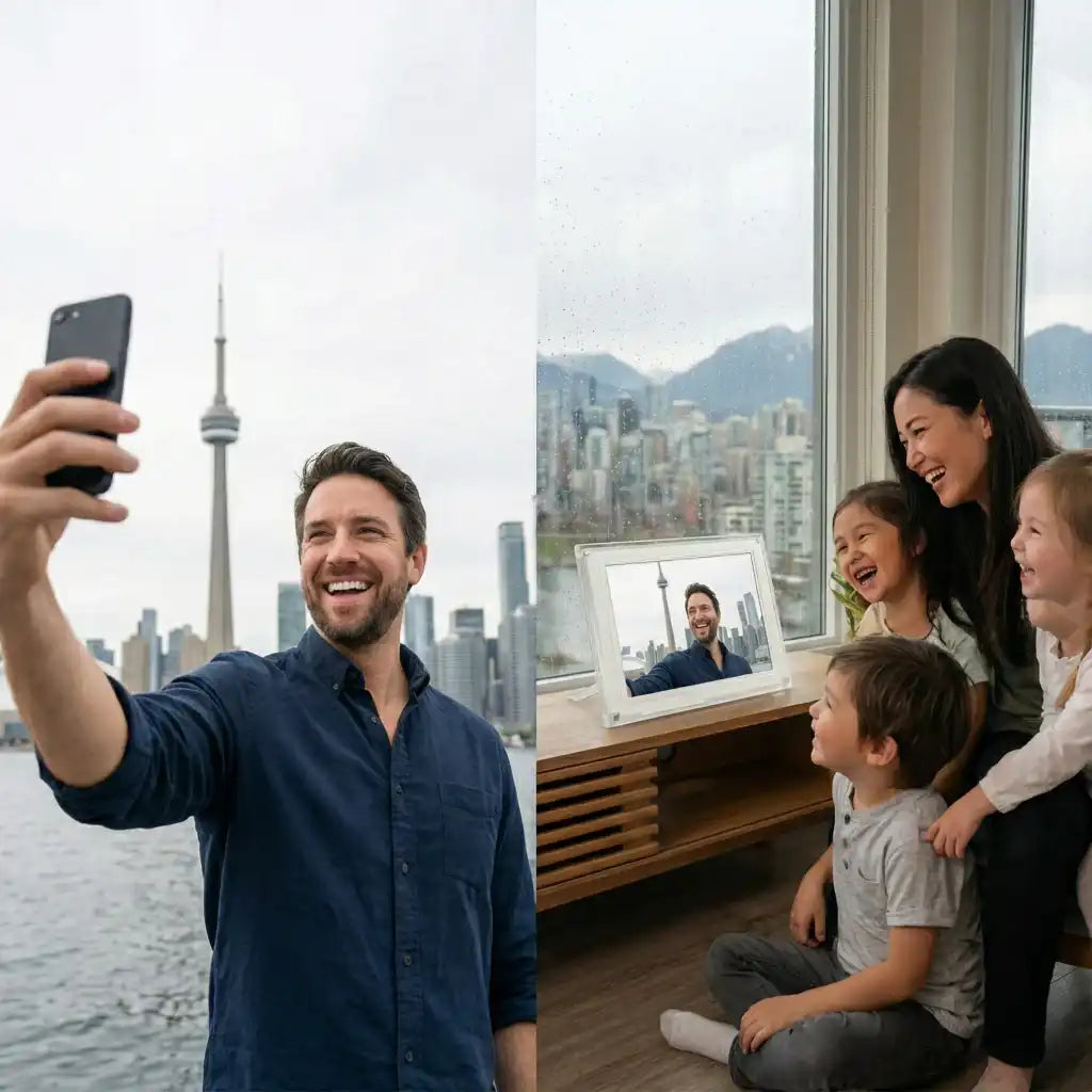 TUTT 10.1" Digital Photo Frame | Acrylic Clear Slim WiFi | IPS Touchscreen | 32GB Built-In Storage | Frameo App