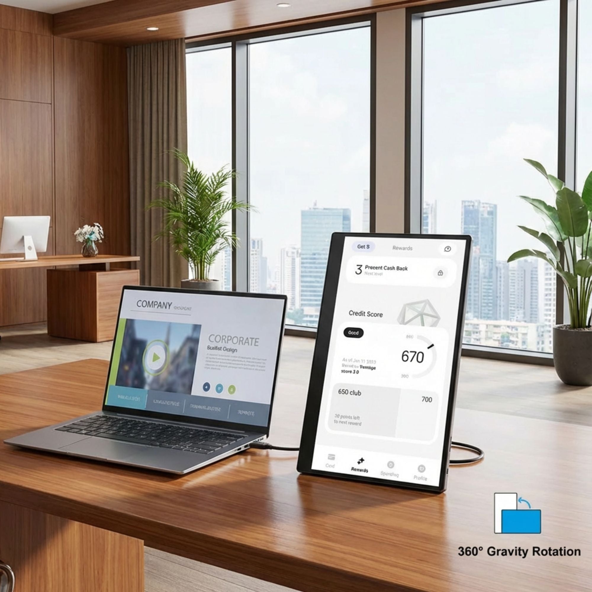 TUTT 15.6" Wireless Portable Monitor | Built-in Kickstand & Speaker | IPS LCD for Laptop and Mobile W8