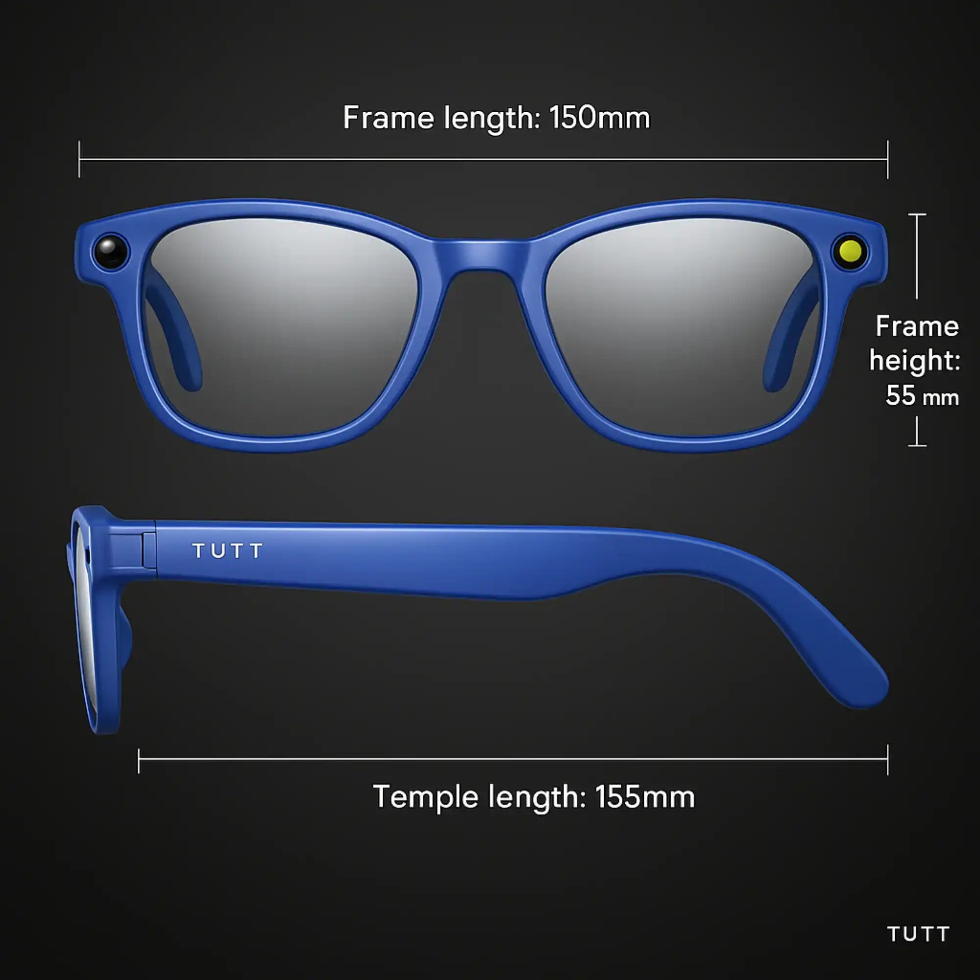 TUTT AI Glasses | Smart Sunglasses AI Integration & Intelligent Object Recognition HD Camera + | Replaceable Lenses GS10-V