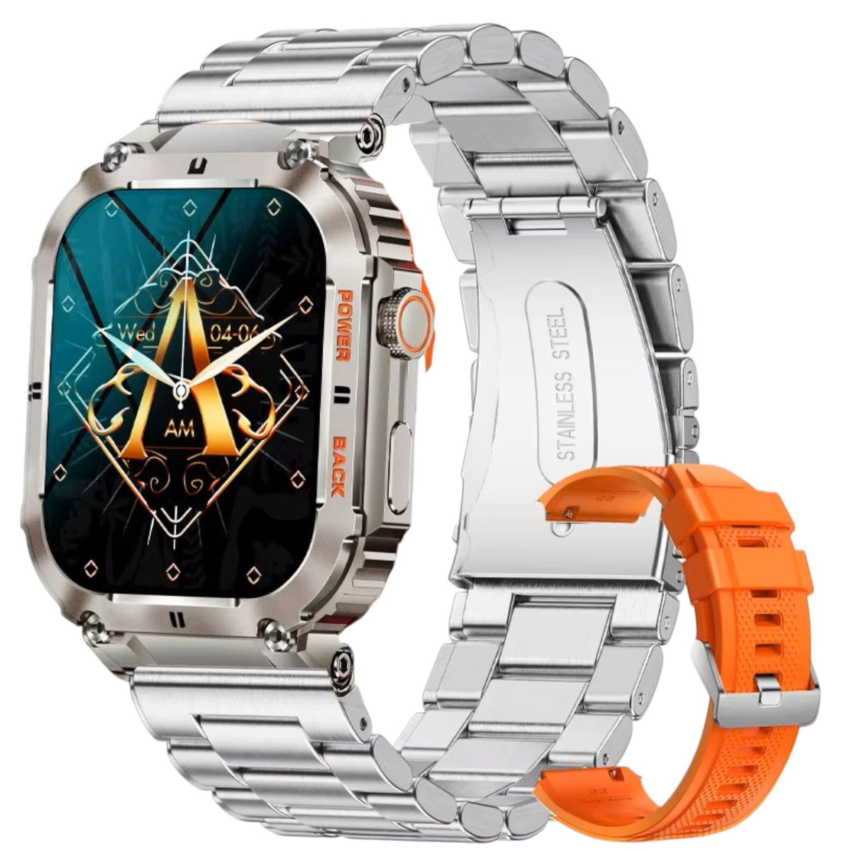 TUTT Military Smart Watch for Men | 3ATM Waterproof 1.96" Display, Health & Fitness Tracker iOS/Android, | B8