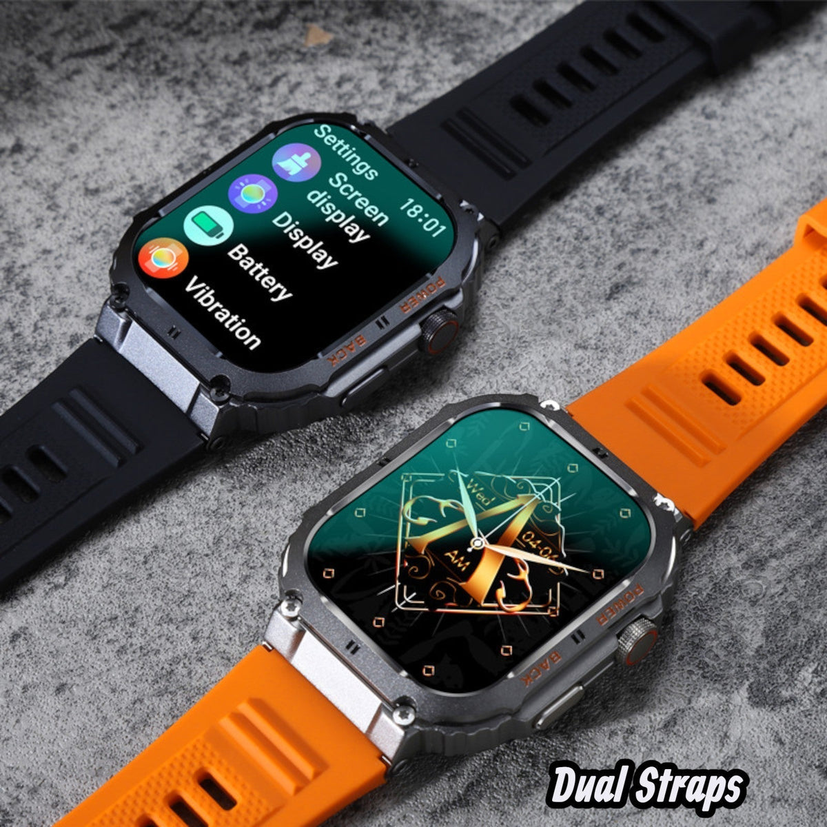TUTT Military Smart Watch for Men | 3ATM Waterproof 1.96" Display, Health & Fitness Tracker iOS/Android, | B8