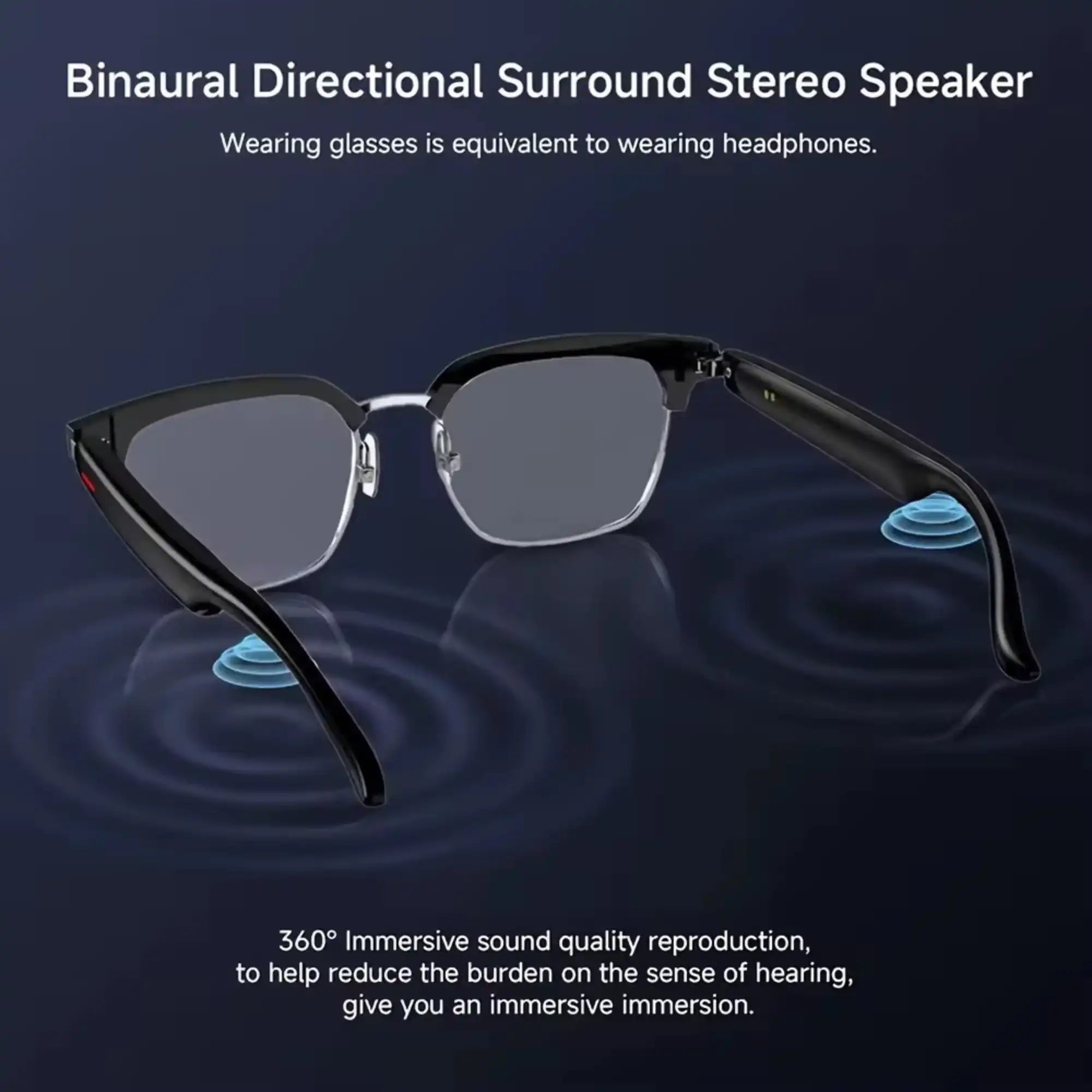 TUTT Bluetooth Smart Glasses Anti-Blue Ray UV | Wireless Call & Music AI Voice | Replaceable Lenses With Prescription