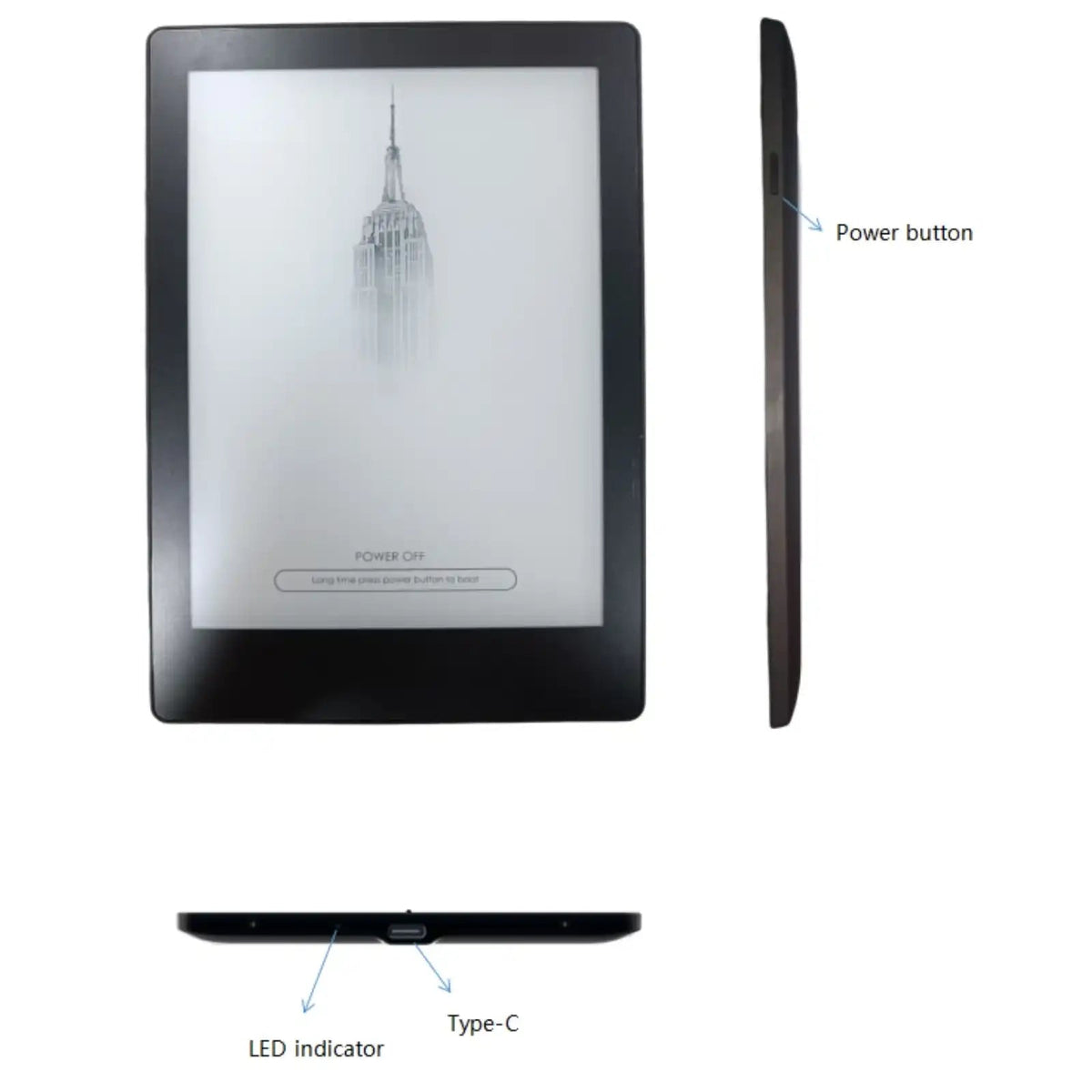 TUTT 6” eReader 32GB with Touchscreen | Ultra Light & Slim E-Ink E6