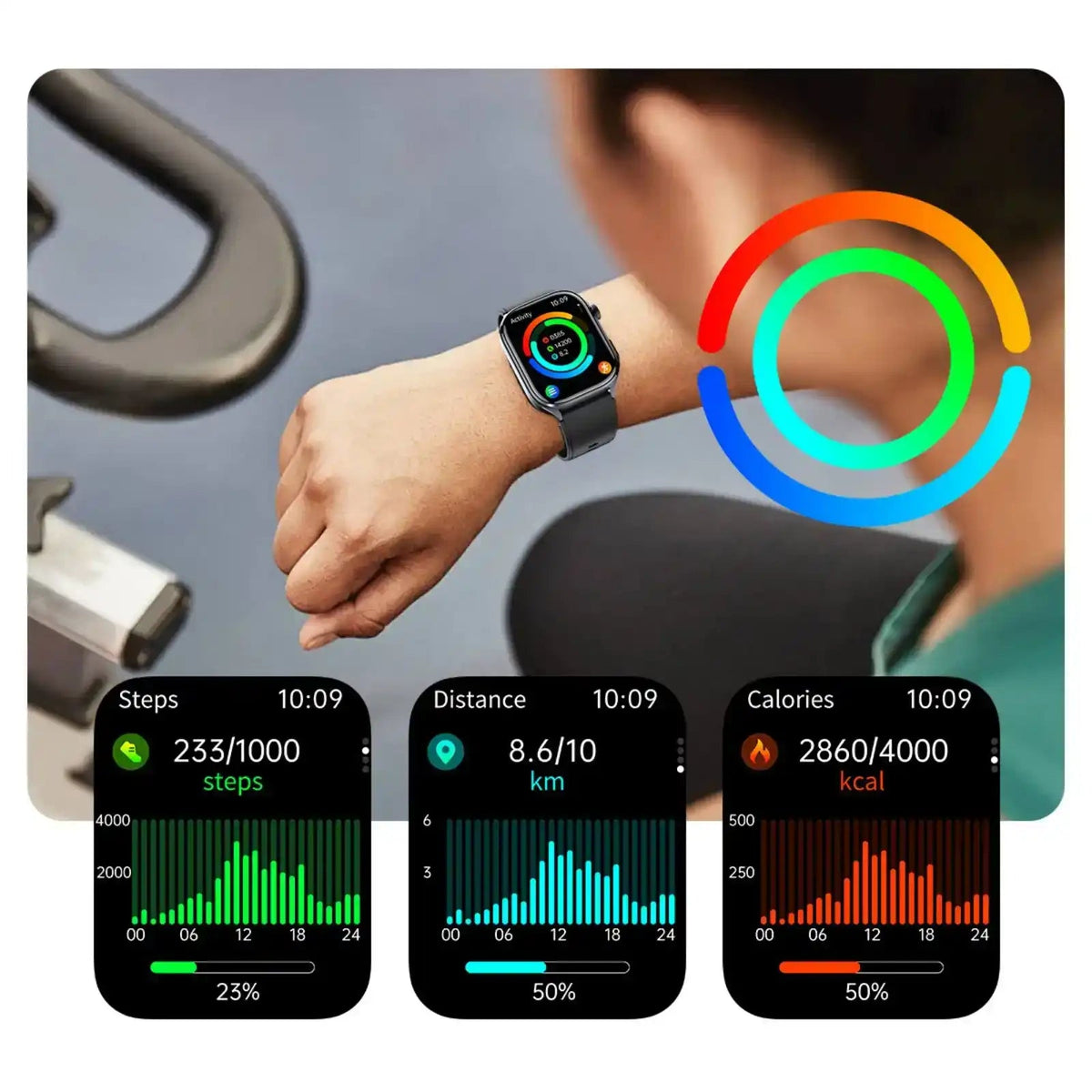 TUTT ECG Smart Watch with, AI Health Monitoring, Body Composition & Bluetooth Calling – 1.39” HD Display, IP68 Waterproof, 340mAh Batter E7