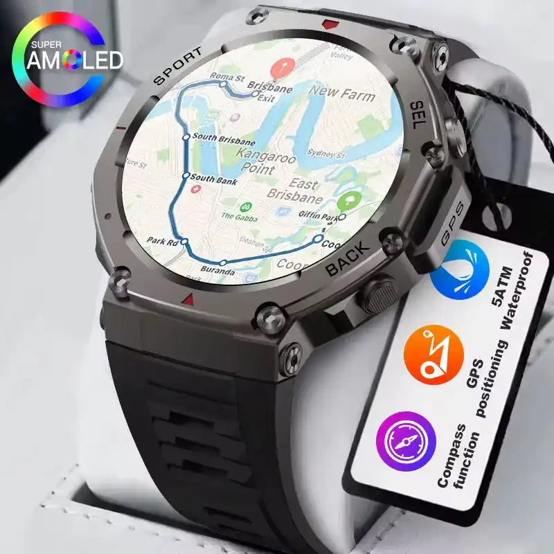 TUTT GPS Smart Watch – Advanced Outdoor Navigation; AI Health Tracking Always-on display G8