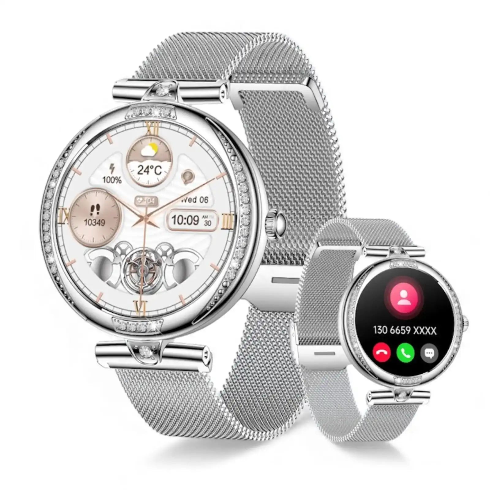 TUTT Women’s Smart Watch with Dual Straps – Bluetooth Calling, Health & Fitness Tracker – AMOLED Display – IP68 Waterproof – Android & iOS Compatible NX17 Pro