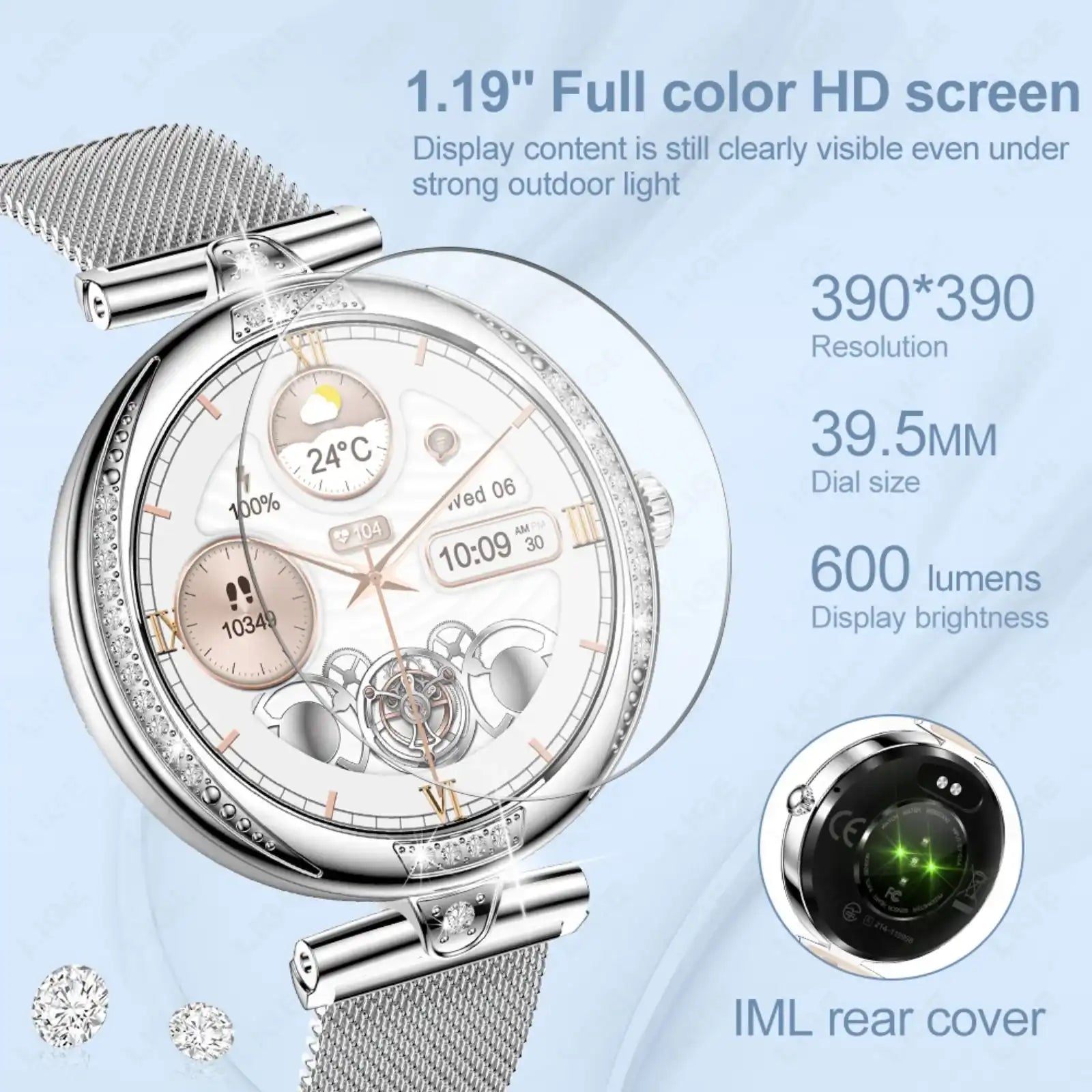 TUTT Women’s Smart Watch with Dual Straps – Bluetooth Calling, Health & Fitness Tracker – AMOLED Display – IP68 Waterproof – Android & iOS Compatible NX17 Pro