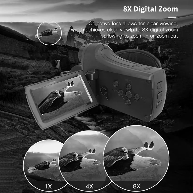 TUTT Night Vision Camcorder 4K/30fps 8x zoom Infrared 24MP Photo Resolution 700m 4000MAH Lithium Battery Waterproof NV C8