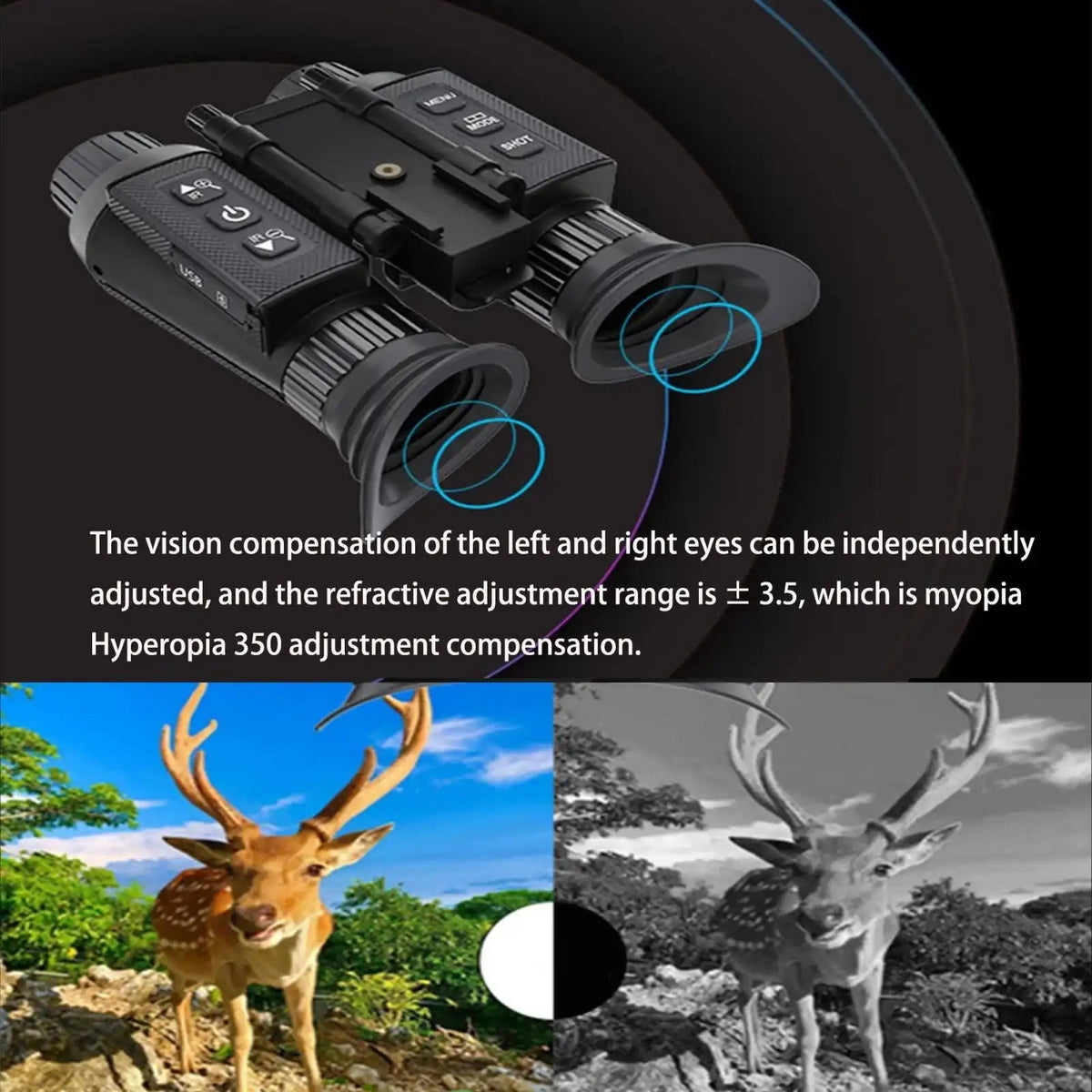 TUTT Night Vision Goggles 4k 3D infrared Binoculars camera Helmet-Mounted NV8300 SONY Starlight