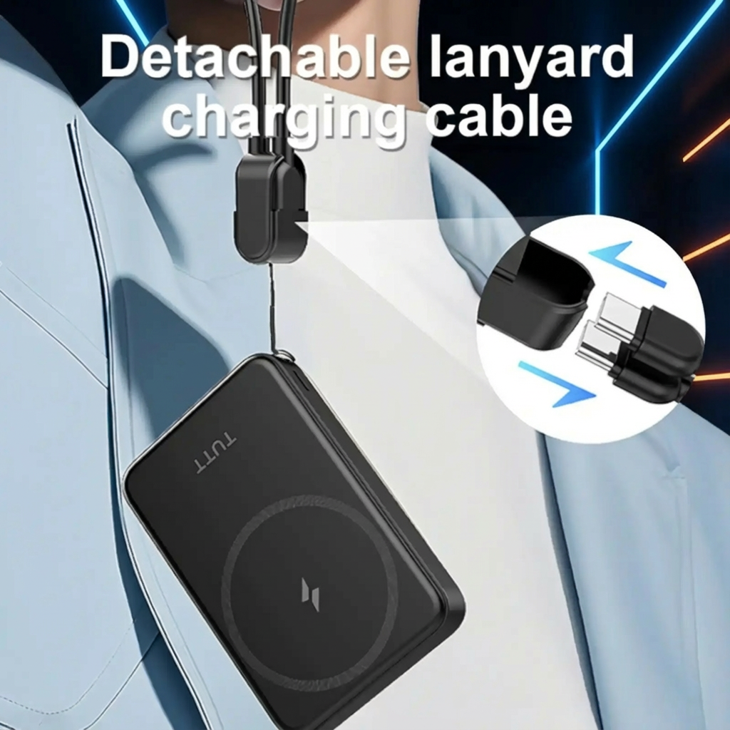 TUTT Power Bank 10000mAh Magnetic Wireless with Self-Wired Stand | PD22.5W & 15W Wireless | C5