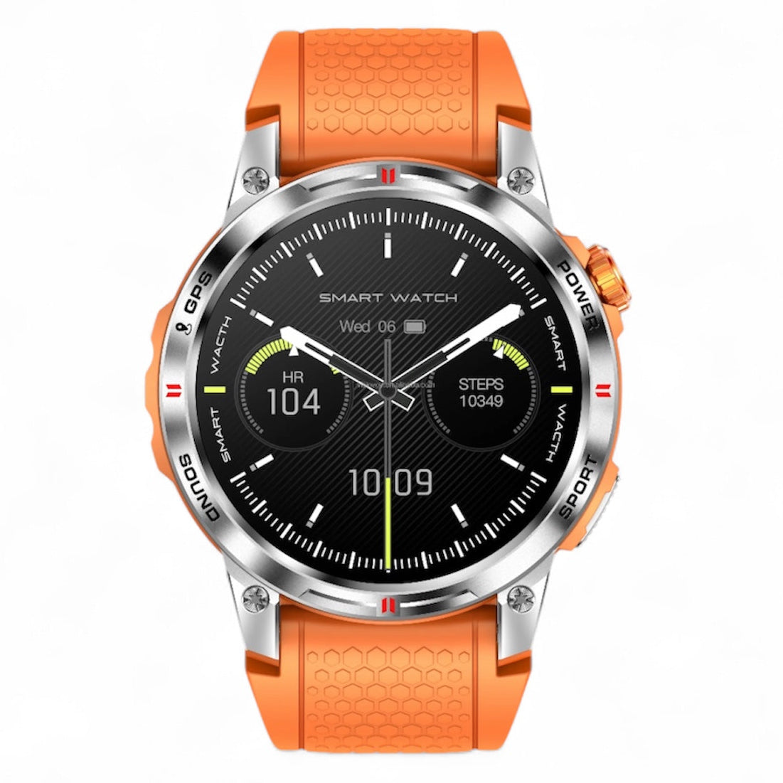 TUTT Rugged Smartwatch for Men Women | Compass GPS Exercise | AMOLED Metal Dial | 2 Military Straps | Always-On Display Long Battery Life | NX18 Pro