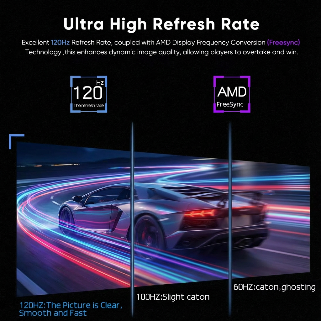 TUTT 23.8" Gaming Portable Monitor | 120Hz FHD Built-in Kickstand, Dual Speaker, VESA Mount S23