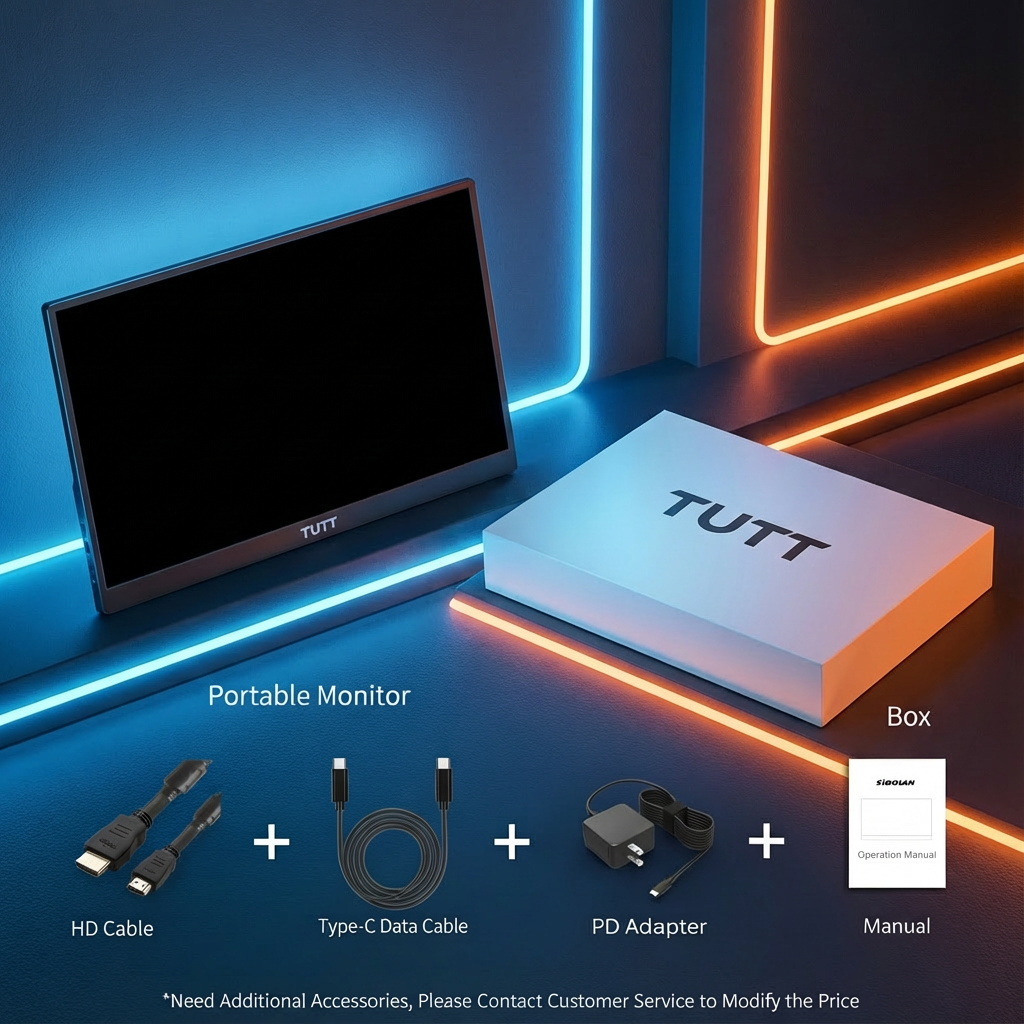 TUTT 23.8" Gaming Portable Monitor | 120Hz FHD Built-in Kickstand, Dual Speaker, VESA Mount S23
