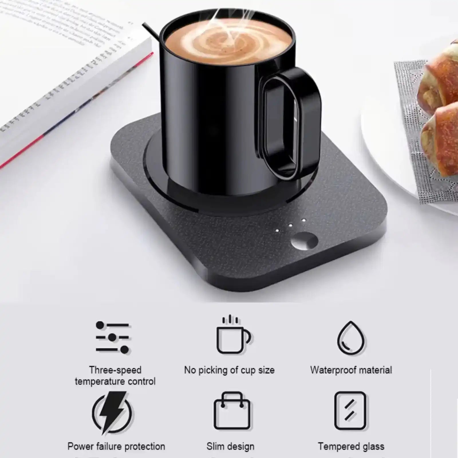 TUTT Mug Warmer – USB Smart Coffee Heater with 3-Level Temperature Control