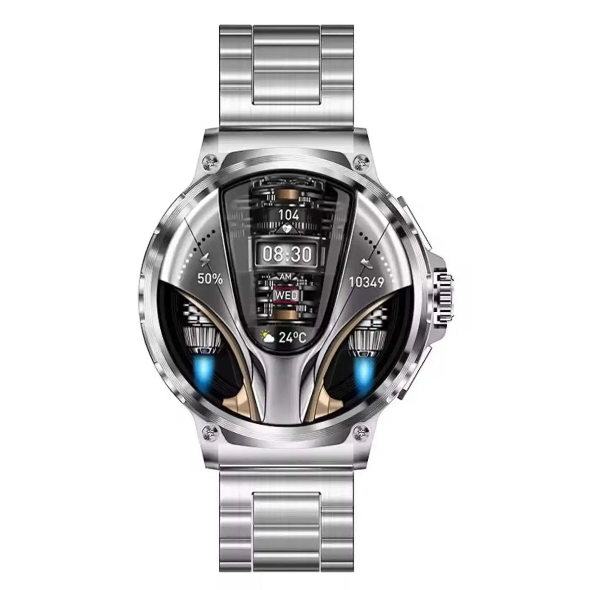 TUTT Military Smartwatch For Men | Metal Case HD 1.85'' Large Round Screen | 710mah Battery Health & Fitness Smart Watch (3) Straps V69