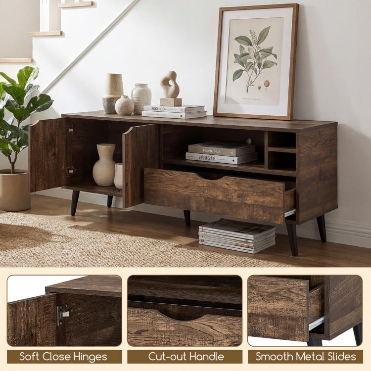 TV Stand for TVs up to 65 Inches Rustic Entertainment Center-Brown