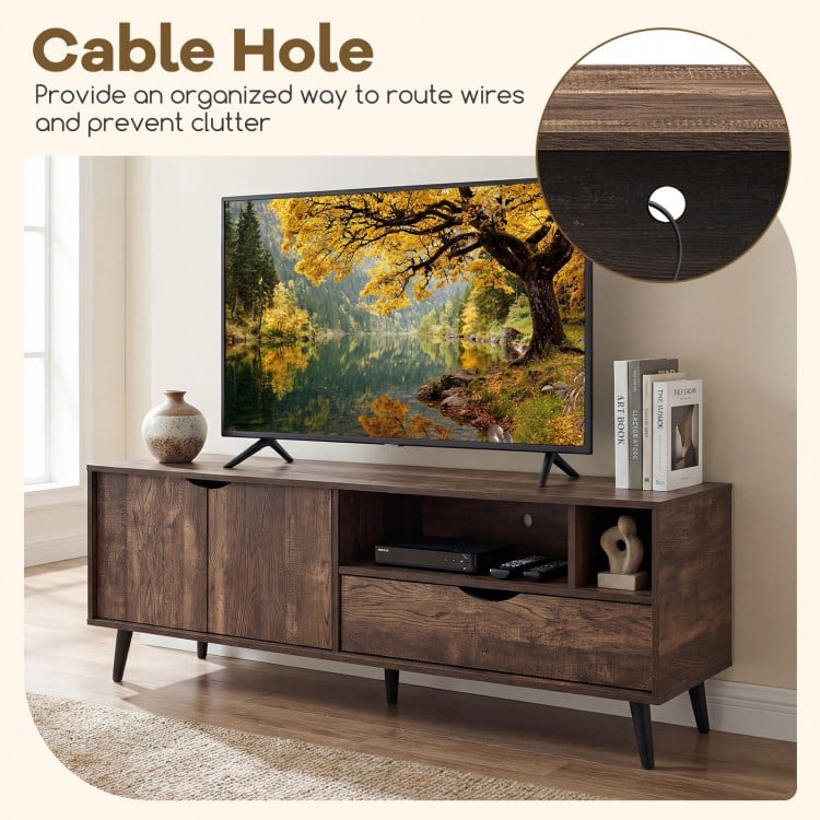 TV Stand for TVs up to 65 Inches Rustic Entertainment Center-Brown