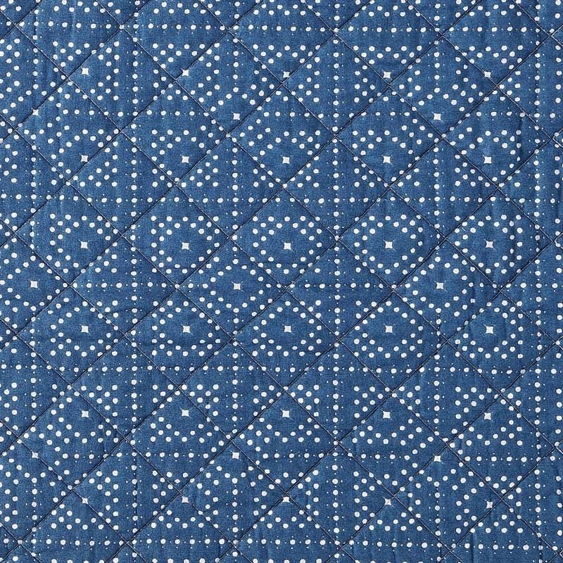 Twin Size Blue White Dots and Stripes 100-Percent Cotton Reversible Quilt Set - Free Shipping