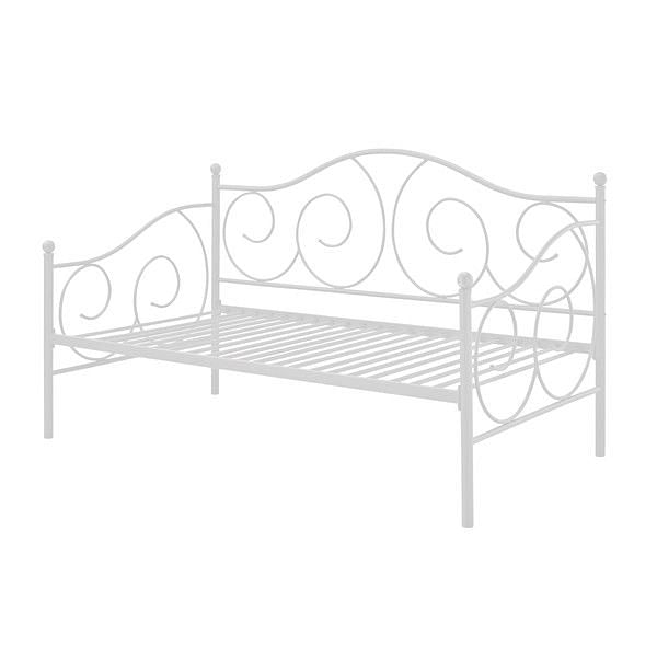 Twin White Metal Daybed with Scrolling Final Detailing - 400 lb Weight Limit - Free Shipping