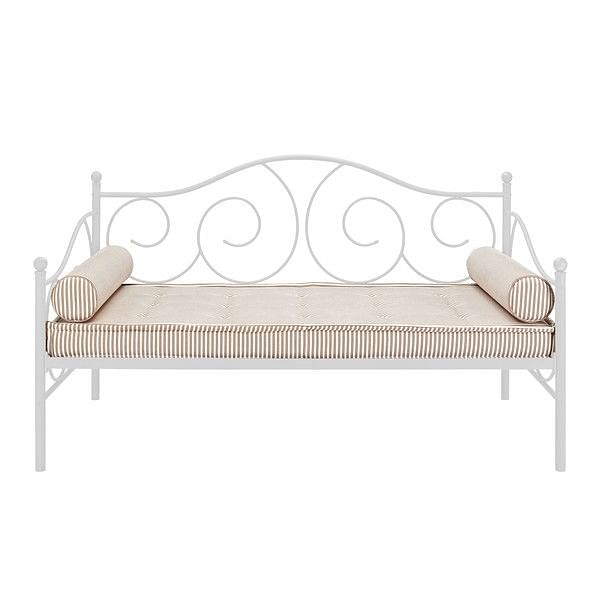 Twin White Metal Daybed with Scrolling Final Detailing - 400 lb Weight Limit - Free Shipping