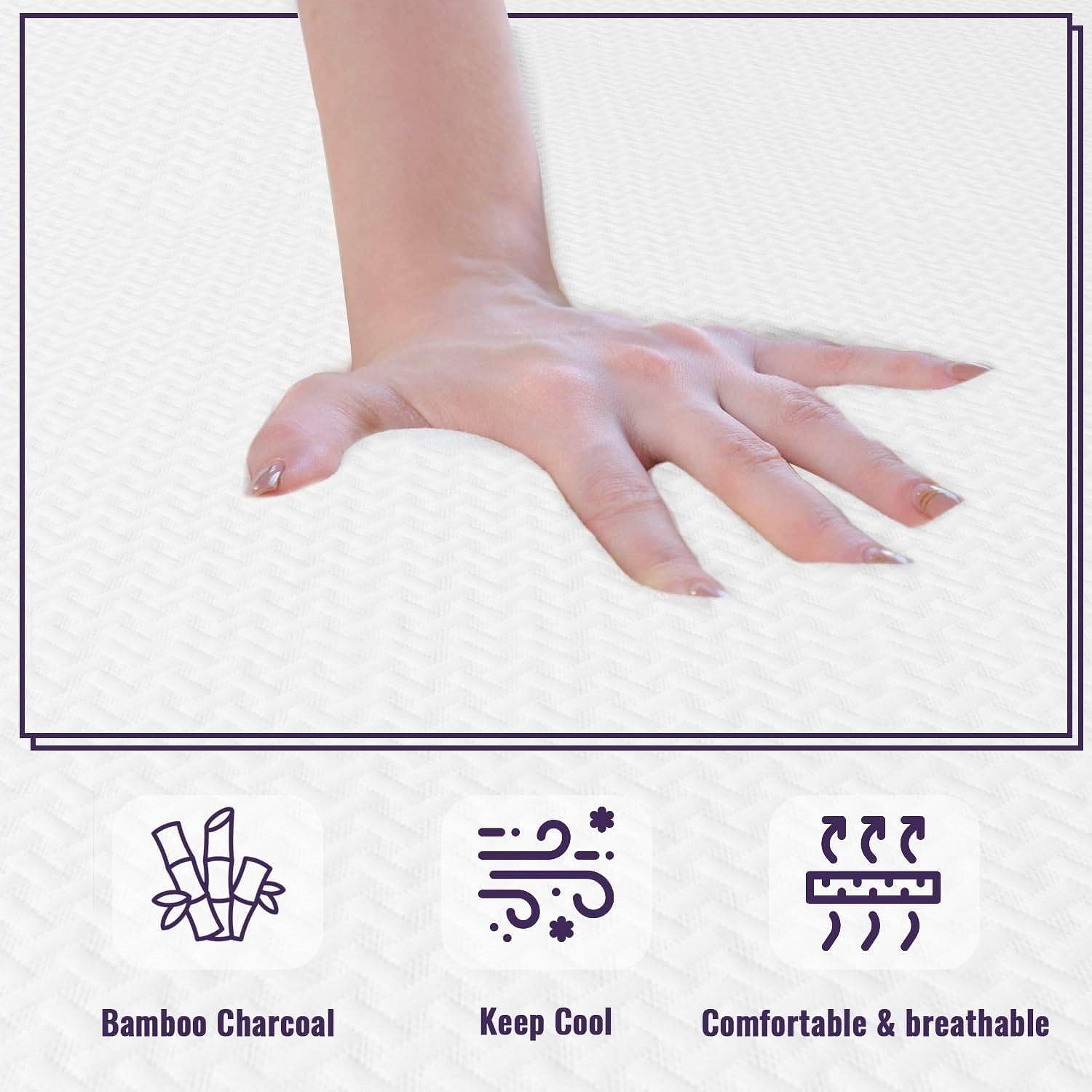 Twin size 12-inch Charcoal Infused Memory Foam Mattress with Removable Cover - Free Shipping