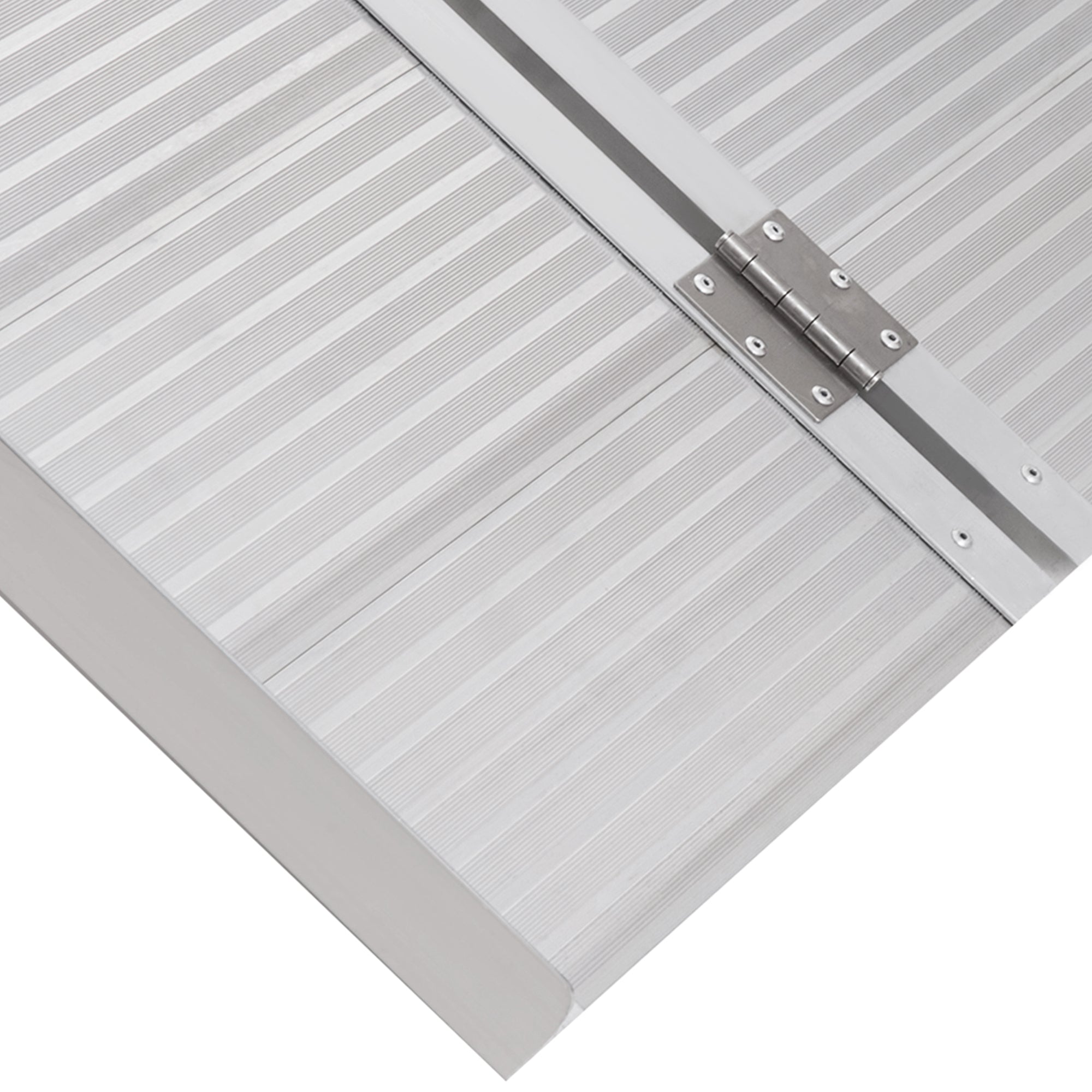 HOMCOM Portable Wheelchair Ramp 4ft Foldable Aluminum Scooter Access Ramp Easy Carry Handle Mobility Aid