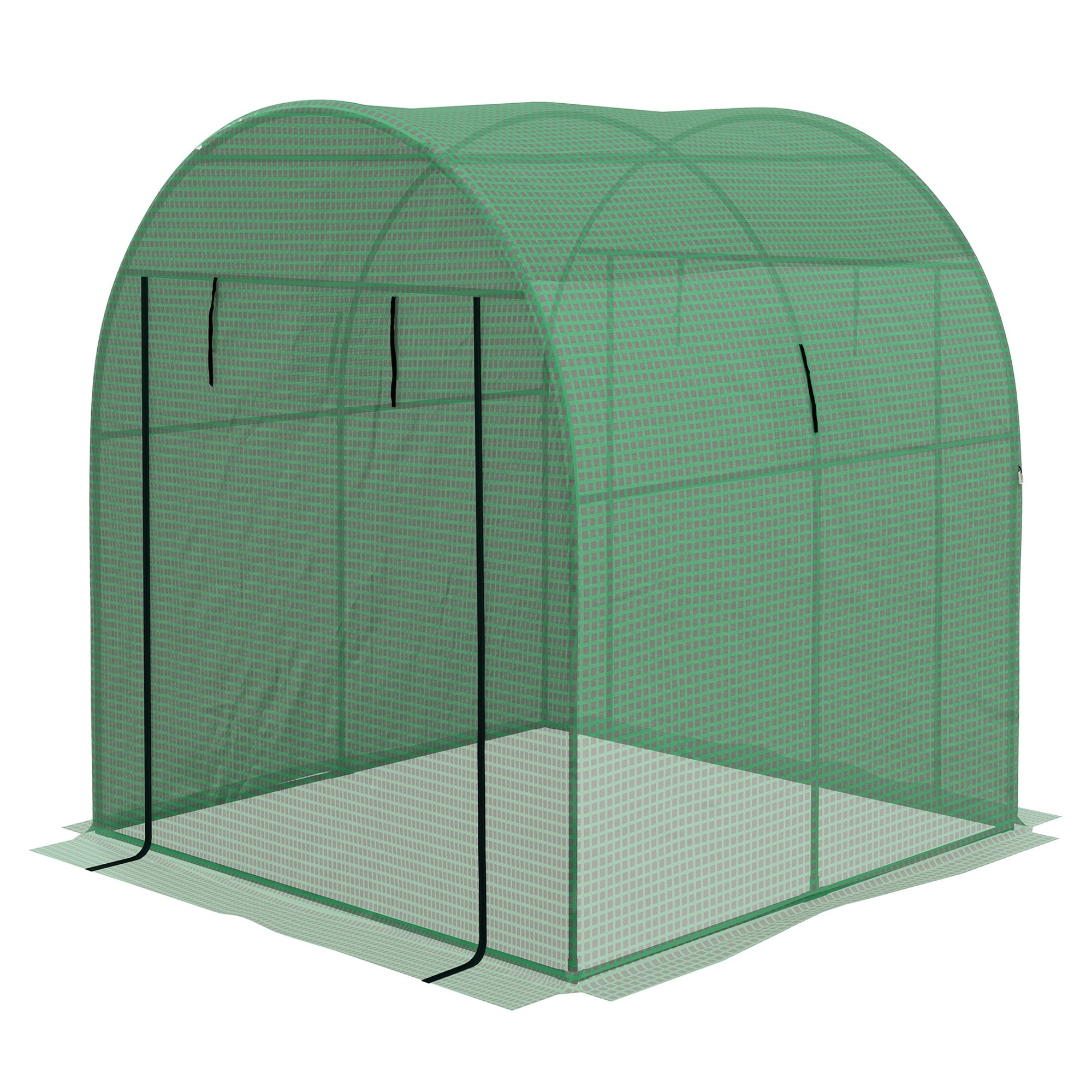 Outsunny Walk-in Tunnel Greenhouse: 6'x6'x6.6' UV-Resistant Cover & Ventilation for Year-Round Gardening, Green
