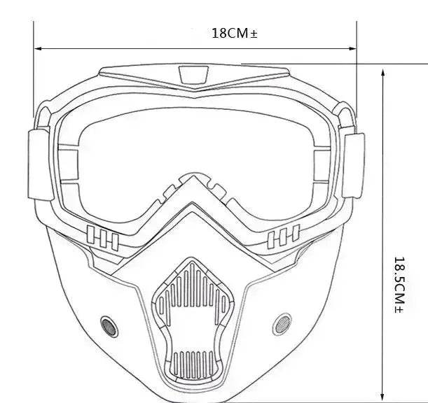 Tactical goggles for motorcycle helmet