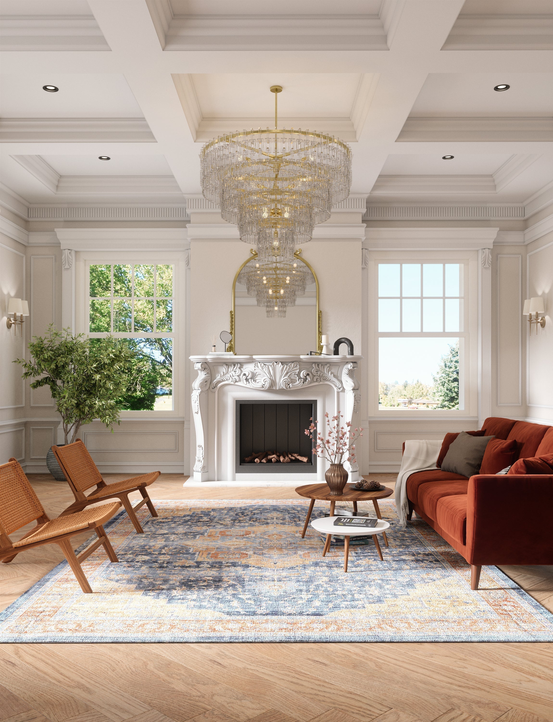 Talia Orange Blue Rug