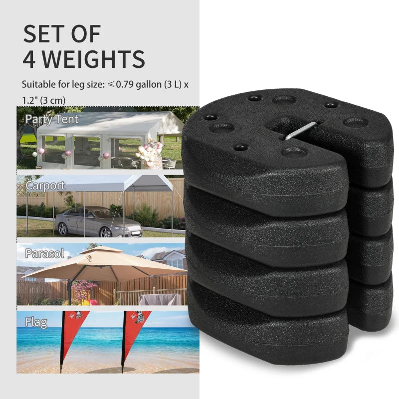 Tent Weights Set of 4, Total 26 LBS Weights for Canopy Gazebo Legs with Reinforced Pins and Carry Belt
