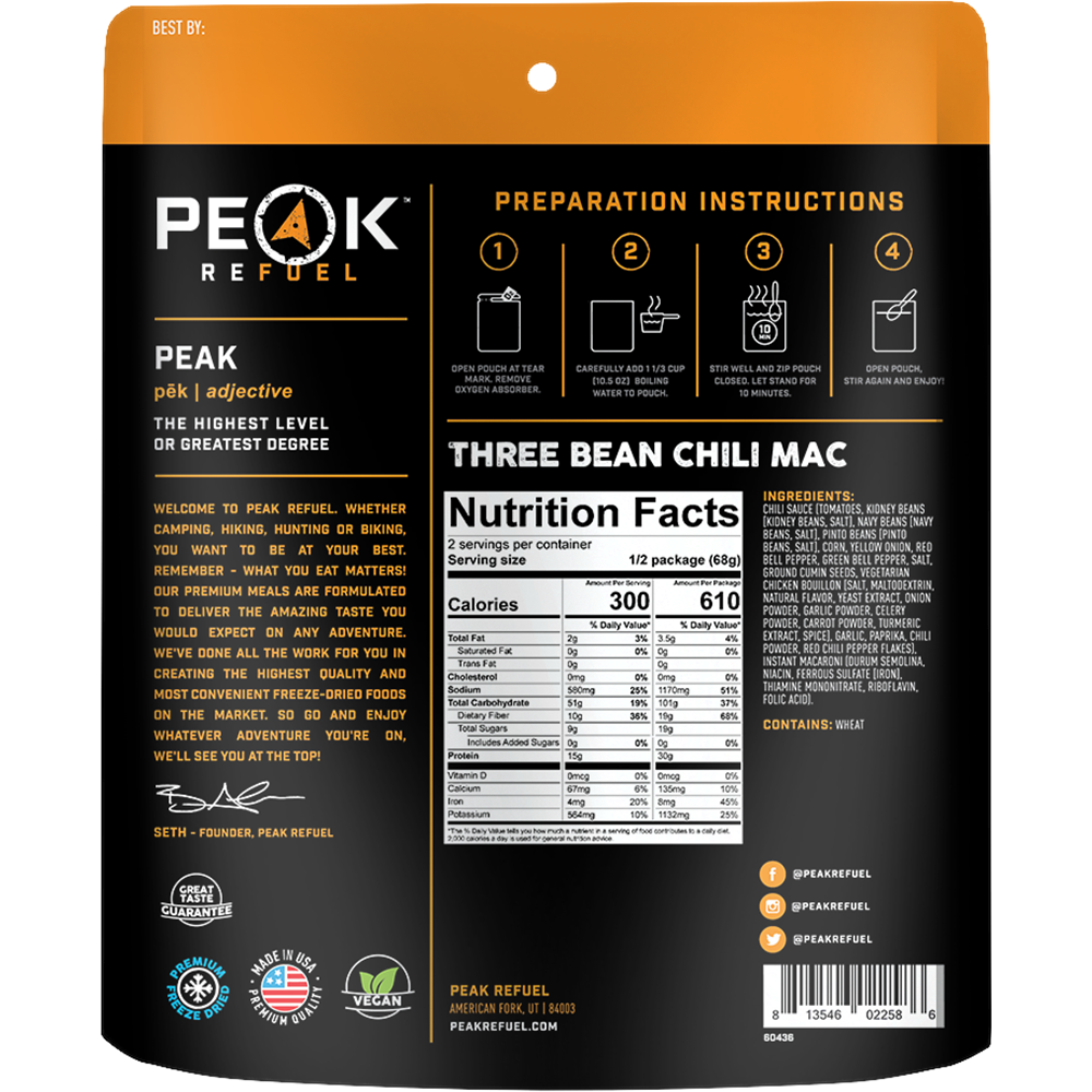 Peak Refuel Three Bean Chili Mac