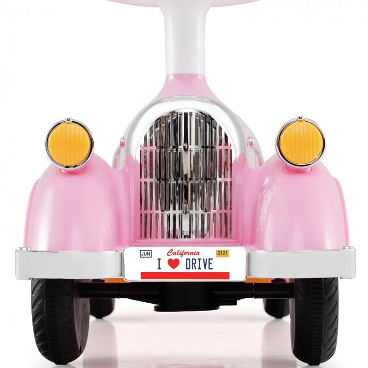 Toddler Ride on Toy Classic Sliding Car with Horn and LED Headlight-Pink