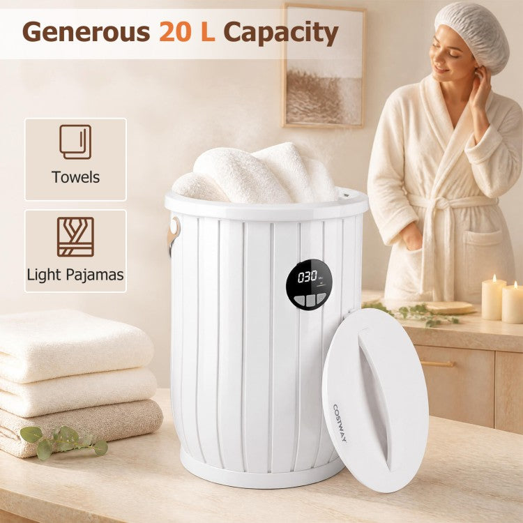 Towel Warmer Heated Bucket with Auto Shut-Off and Fragrance Tray for Bathrooms