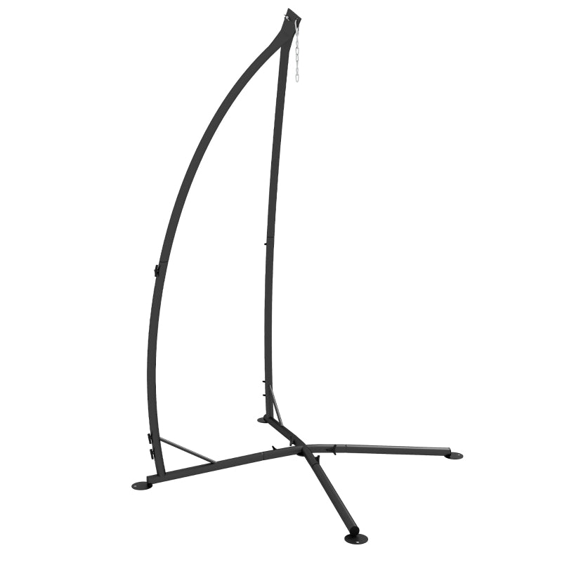Hammock Chair Stand, Hanging Heavy Duty Steel Frame Hammock Stand Only with Chain for Indoor & Outdoor Use, Black