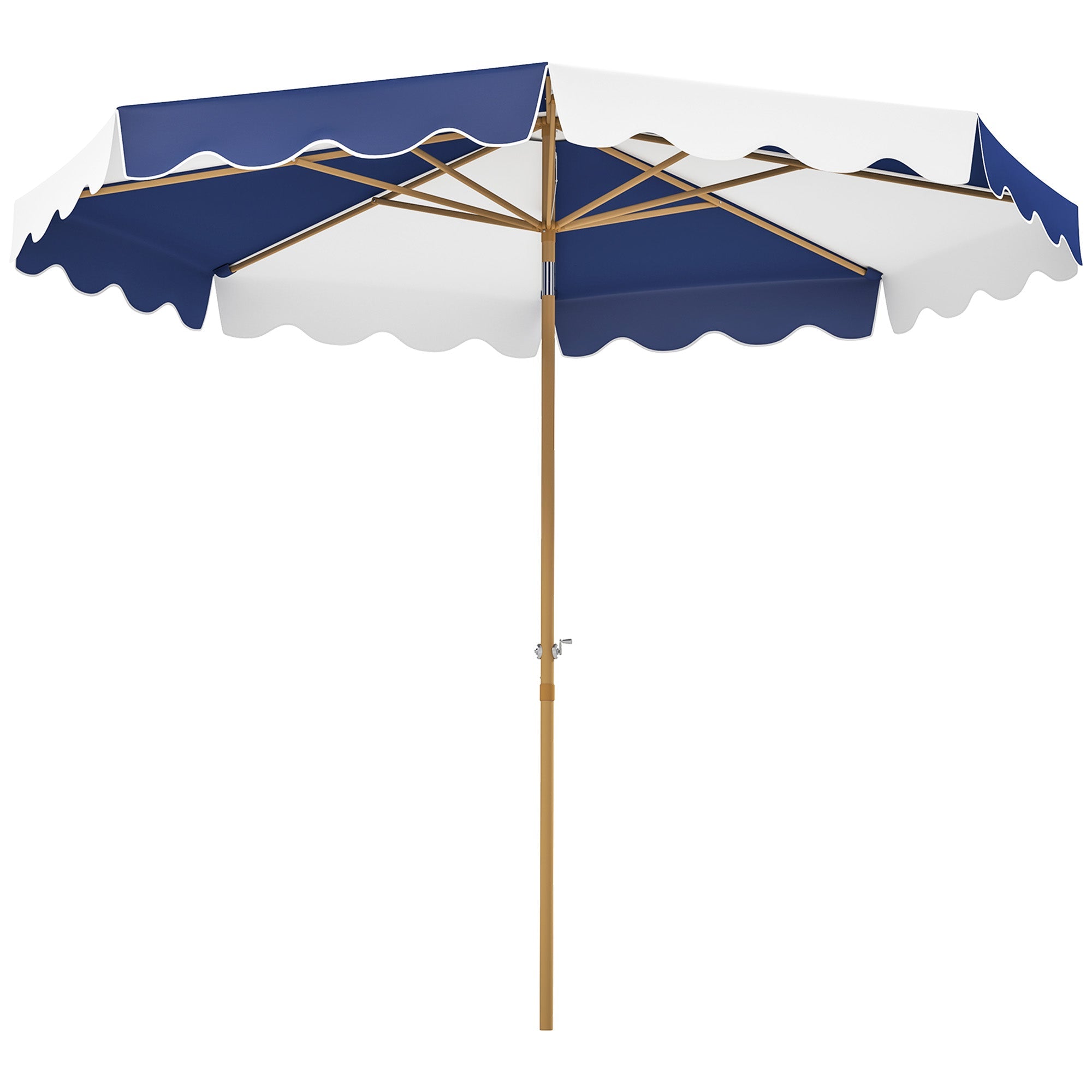 Outsunny 9FT Patio Umbrella with 8 Ribs, Crank & Tilt, UPF 50+ for Garden, Deck, Poolside, Mixed Colour