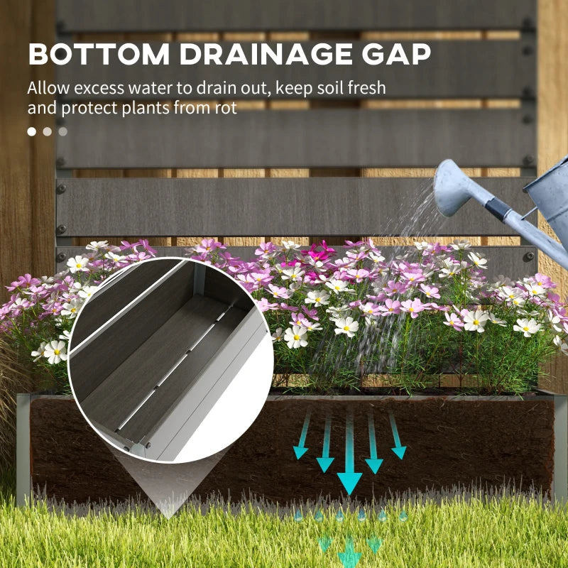 Trellis Planter for Climbing Plants, Raised Garden Bed with Trellis, Planter Box for Outdoor Garden, Dark Grey