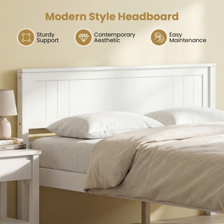 Twin/Full/Queen Size Sturdy Wooden Bed Frame with Headboard and Slat Support-Full Size